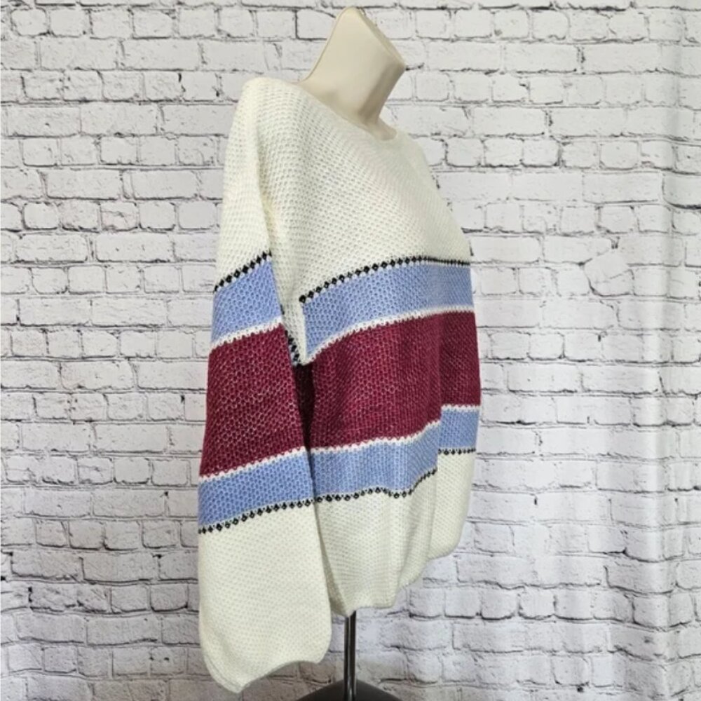 [NWT] COCOIMO Boatneck Colorblock Drop Shoulder Sweater - Picture 5 of 8